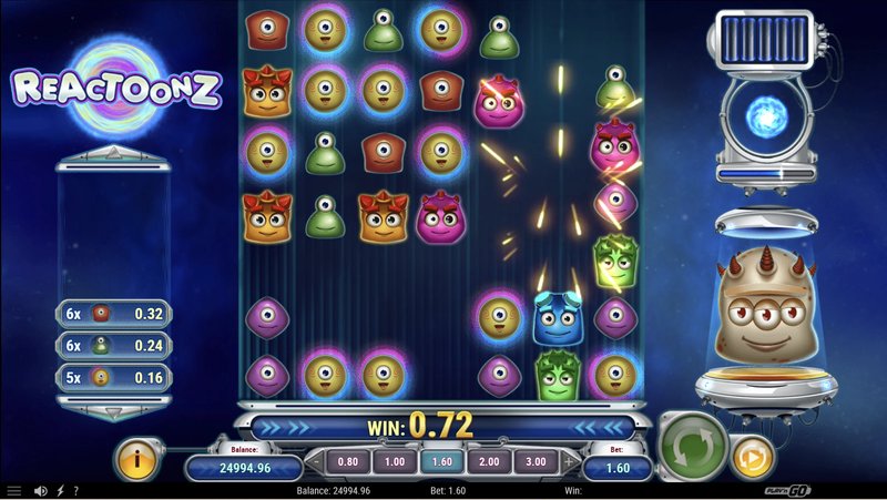 Présentation de reactoonz slot recension